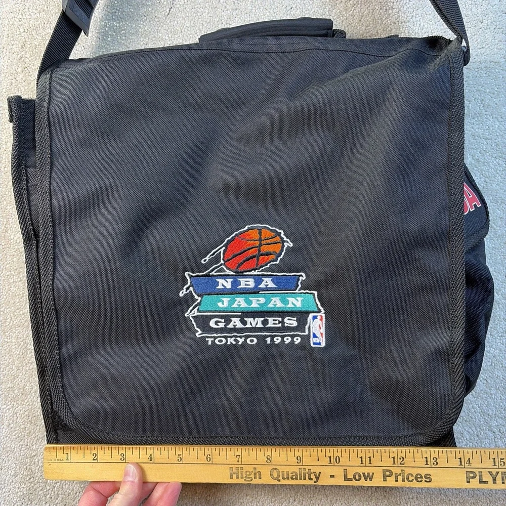 NBA Messenger Bag Large Black Japan Games Tokyo 1999 Vintage Laptop Case READ